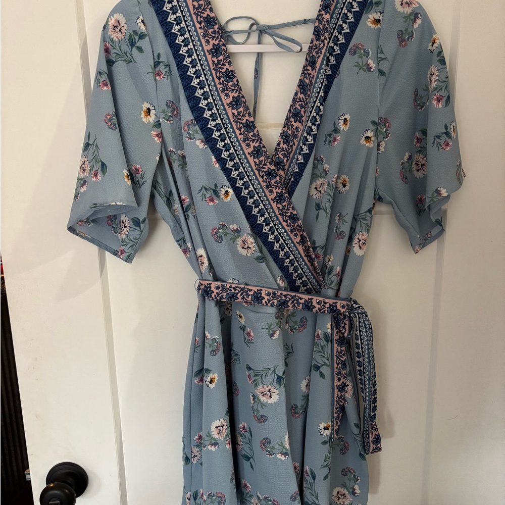 Trixxi Blue Floral Mini Dress